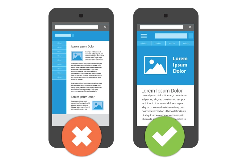 Mobile responsive design example