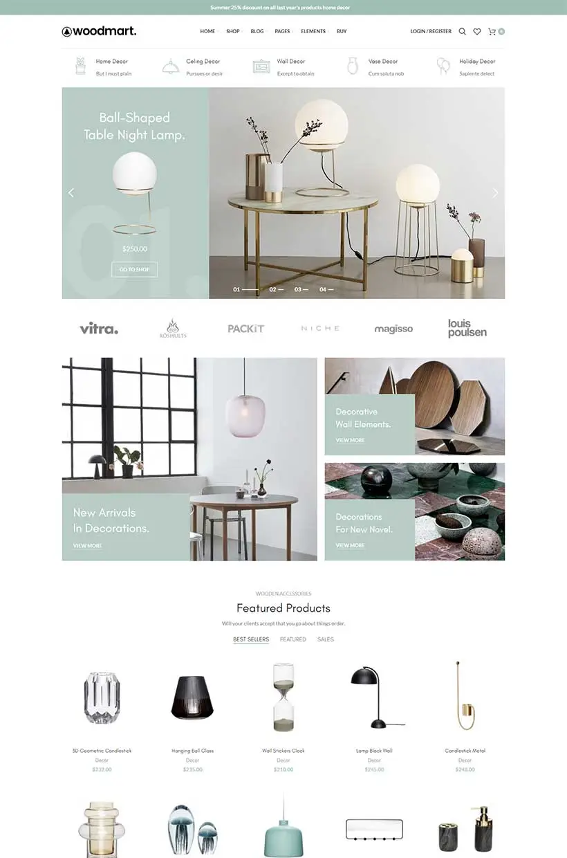 Shop with blog layout